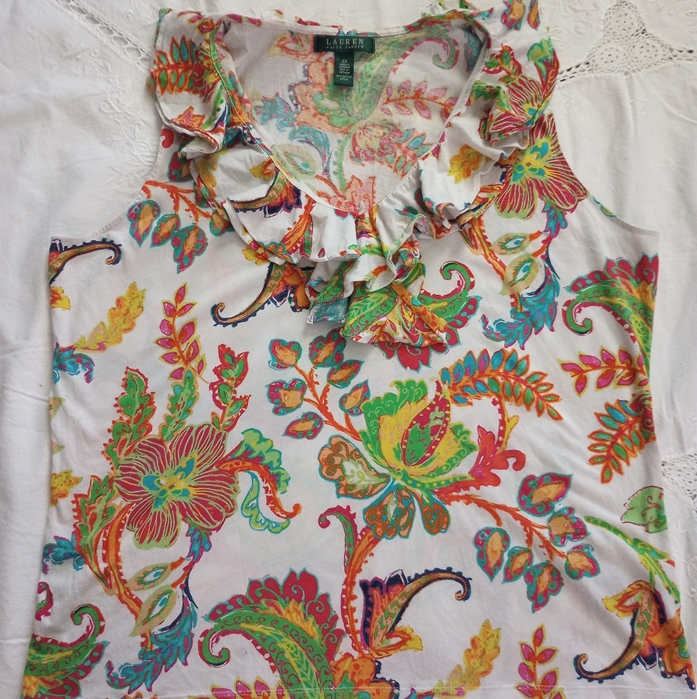 Ralph Lauren Floral women's sleeveless top size 2x